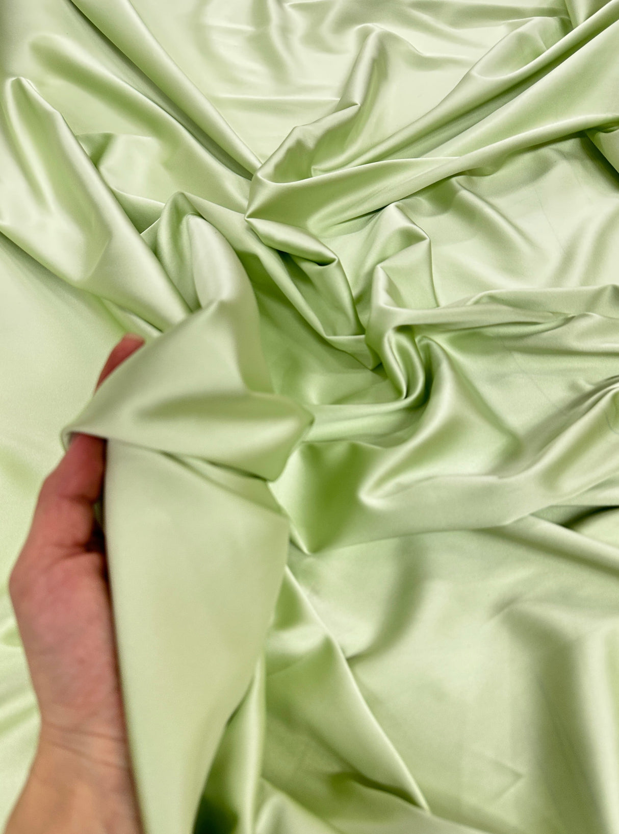 Pistachio Stretch Crepe Back Satin