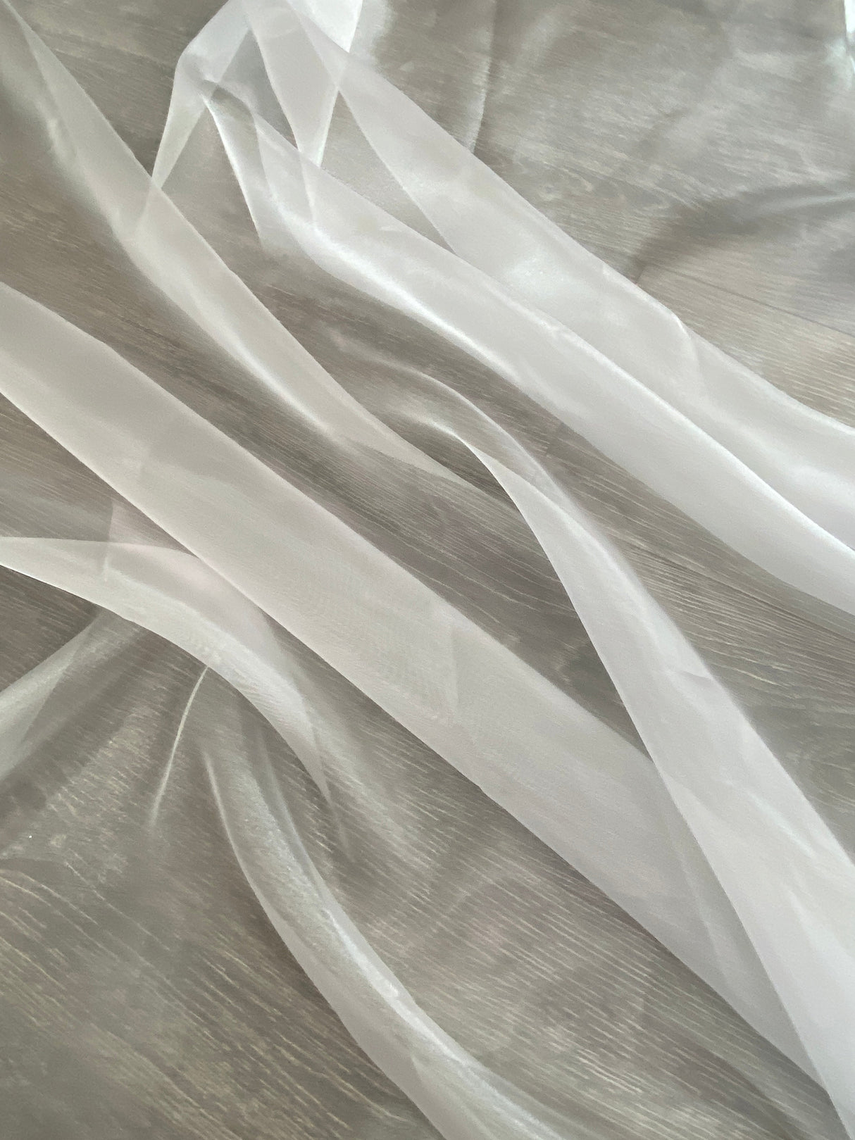 Shimmering White Crystal Organza