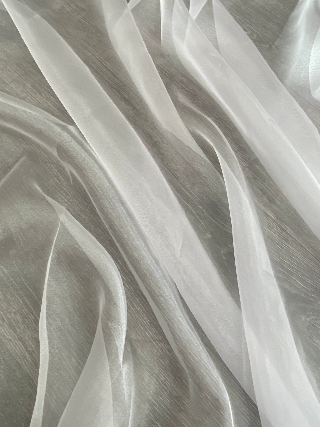 Shimmering White Crystal Organza