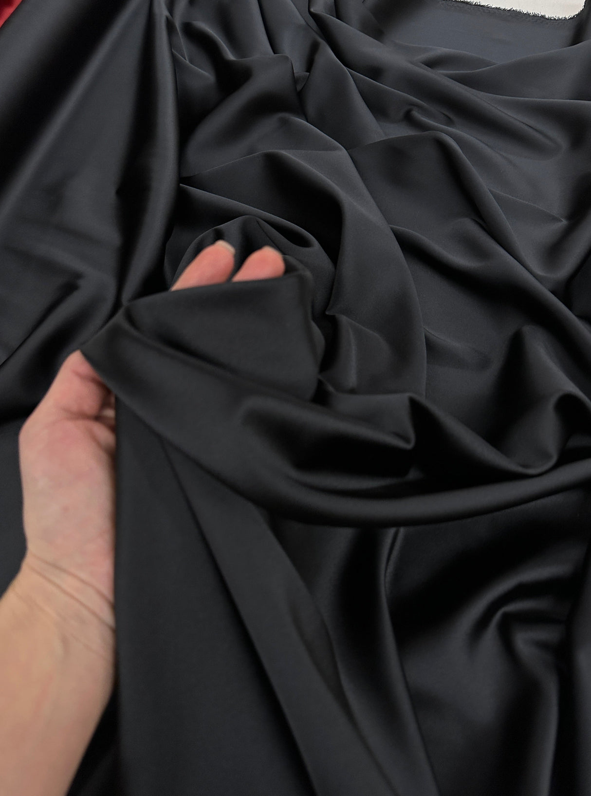 Black Stretch Crepe Back Satin