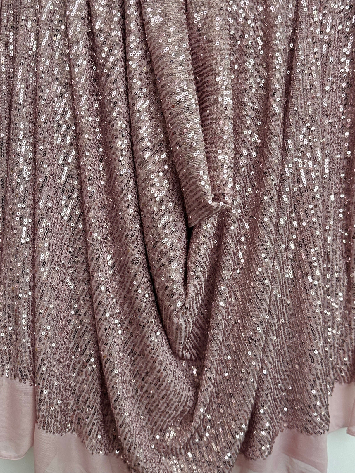 Stretch Sequins on Mesh Mauve