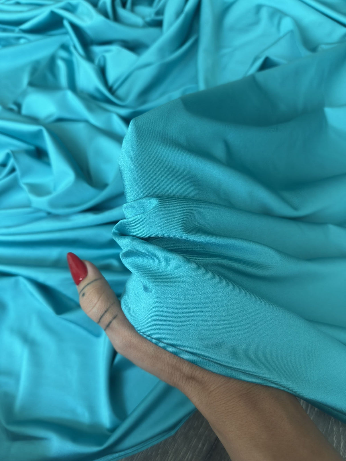 Shiny Yoga Spandex Turquoise