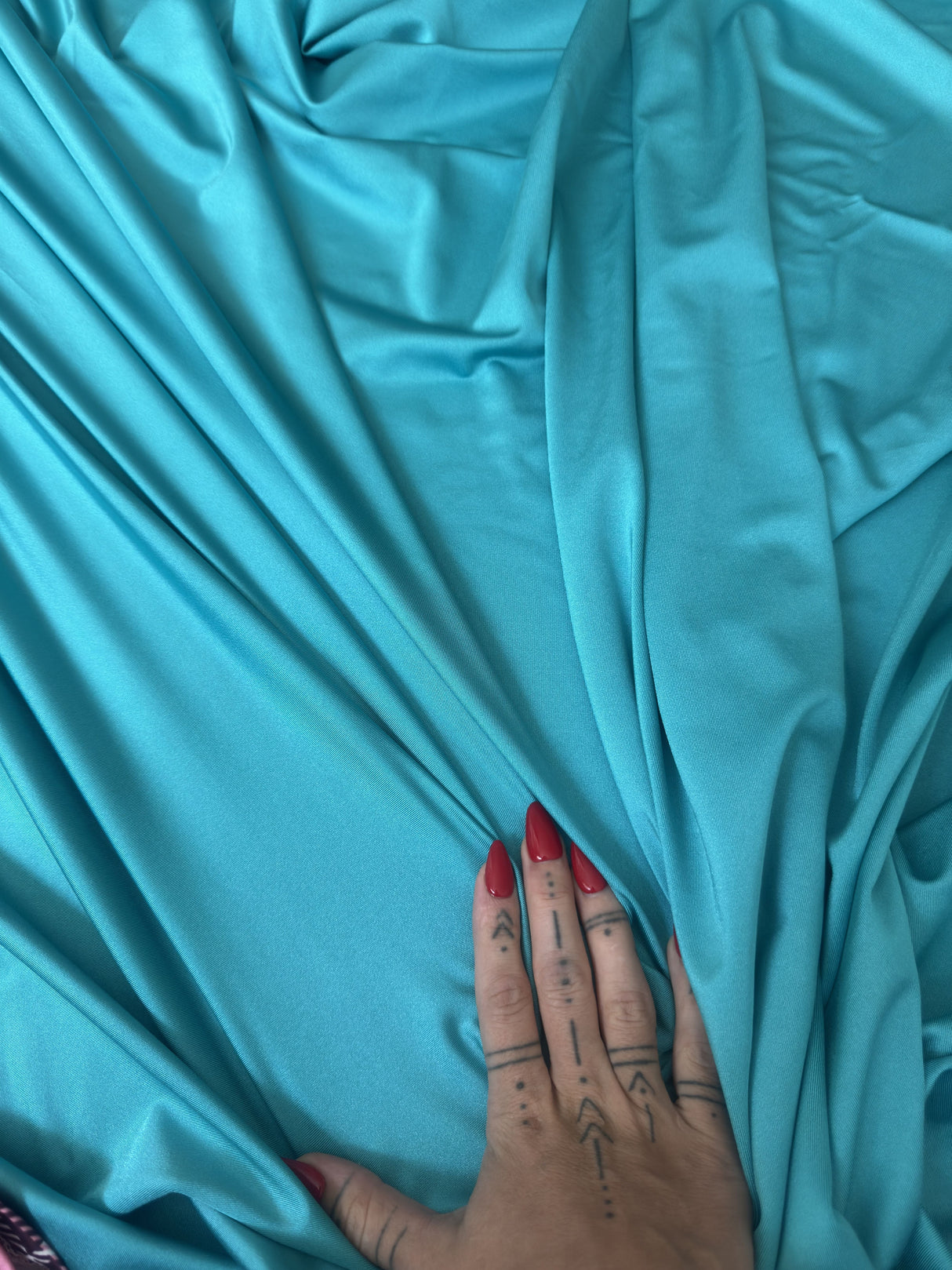 Shiny Yoga Spandex Turquoise