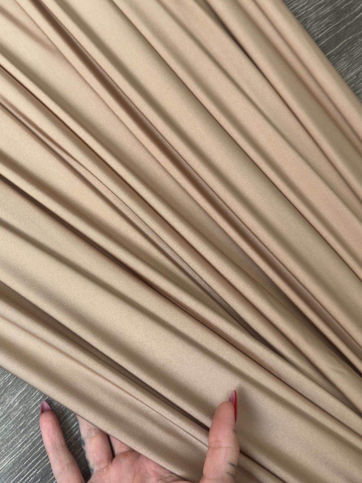 Shiny Yoga Nylon Spandex Champagne