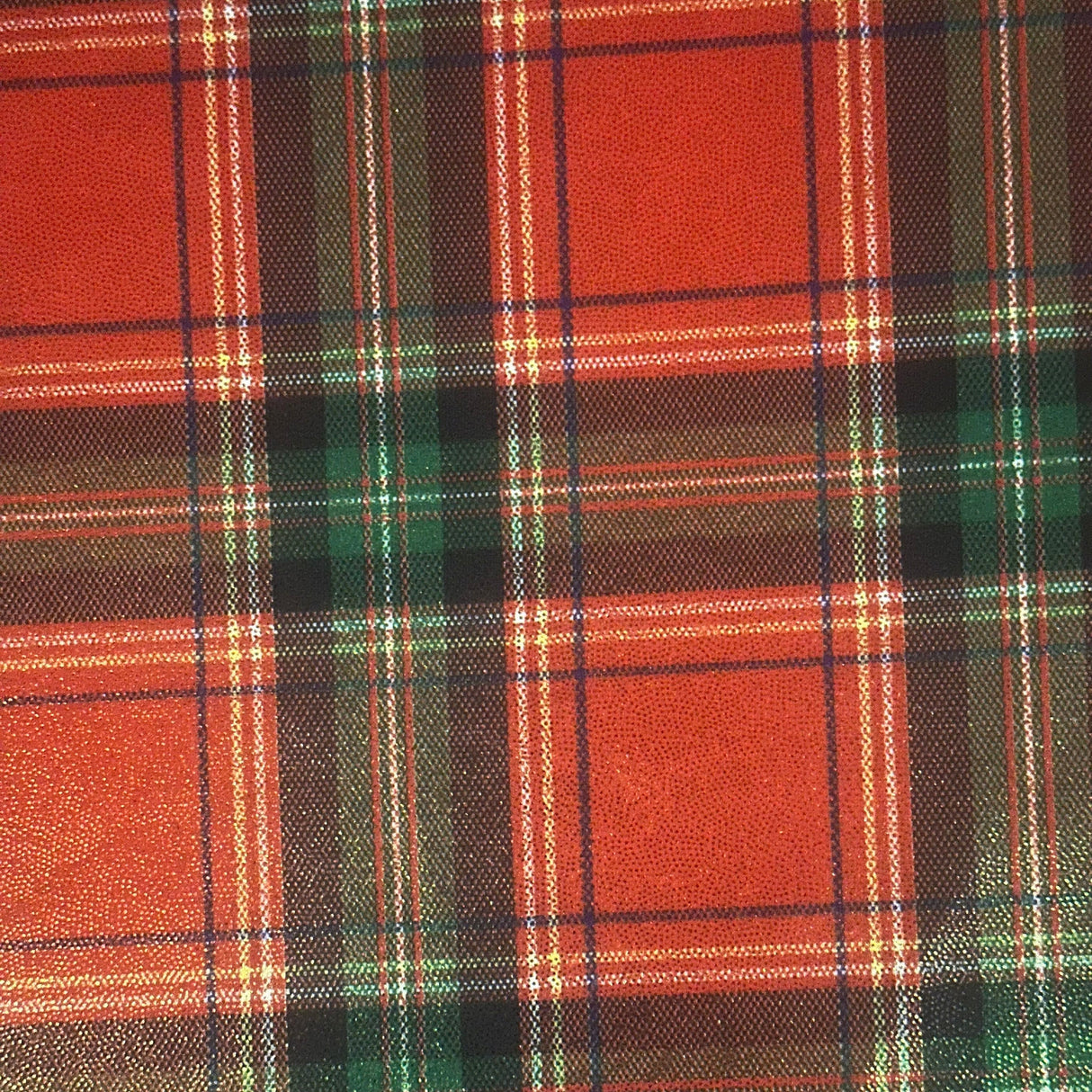 Plaid Foil Polyester Spandex Tricot Fabric