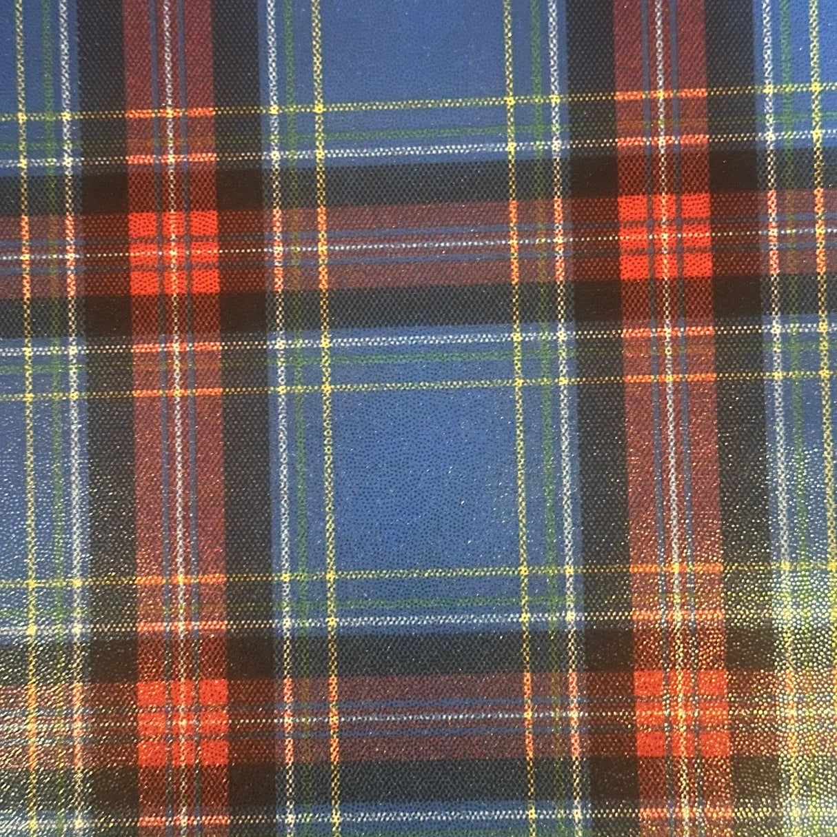 Plaid Foil Polyester Spandex Tricot Fabric