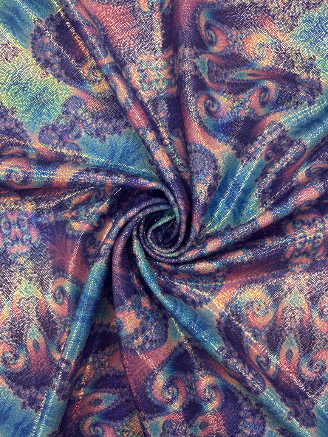 .1 Yard Mandella Art Holographic Mystique Spandex 4?way Stretch Fabric Dancewear Costumes 60" Width