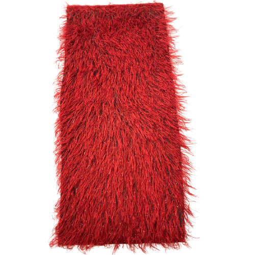 Metallic Faux Fur Tinsel Ostrich Feather Polyester Fabric - Metallic Faux Ostrich Feather, 54" Width (1 Yard)