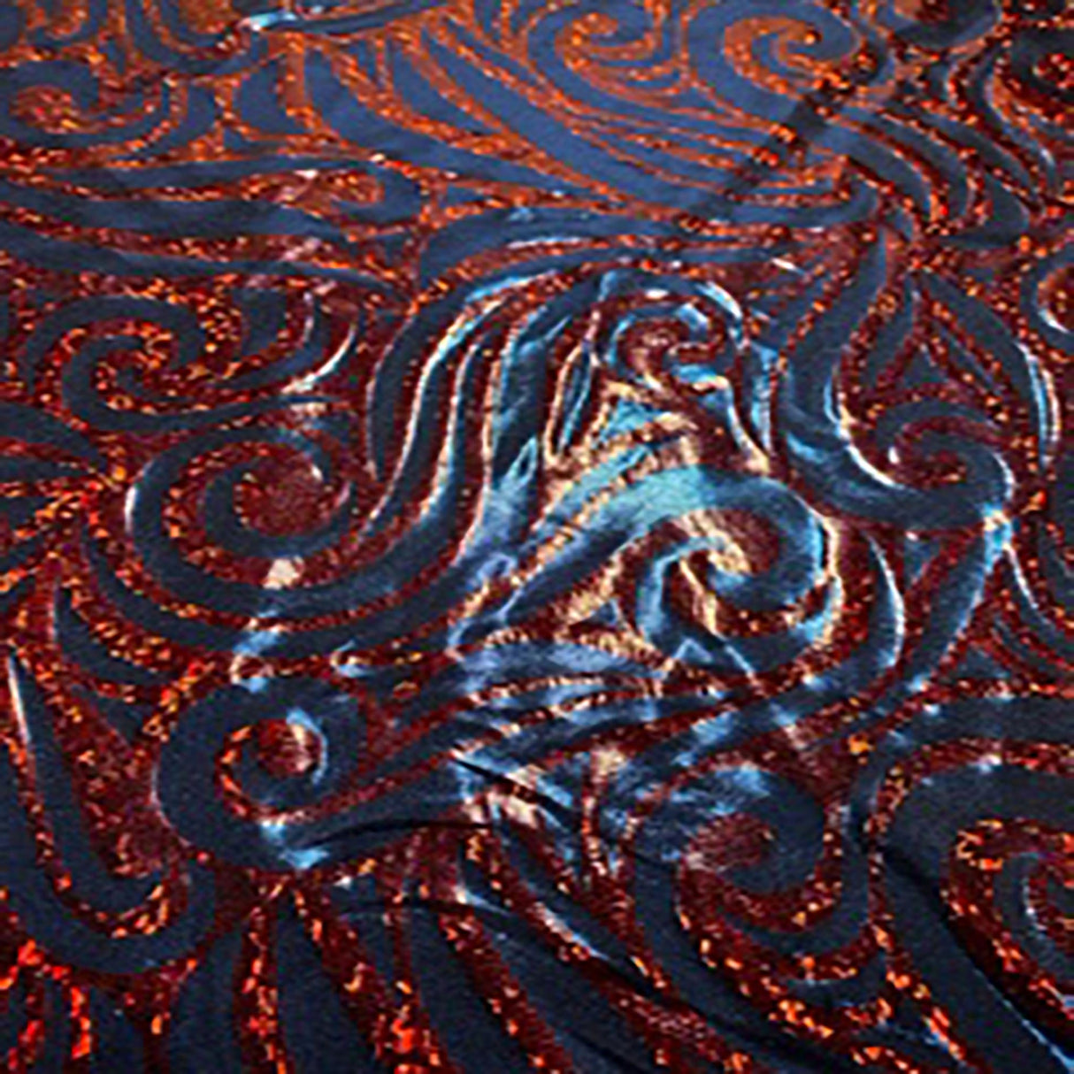 Nylon Spandex Paisley Foggy Foil Fabric