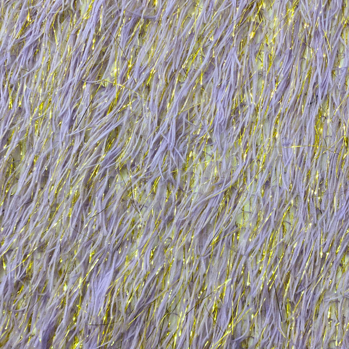 Metallic Faux Fur Tinsel Ostrich Feather Polyester Fabric - Metallic Faux Ostrich Feather, 54" Width (1 Yard)