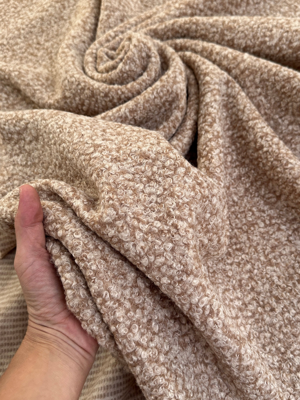 Beige Brown Premium Faux Wool