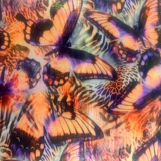 Polyester Spandex Butterfly Foil Print Fabric