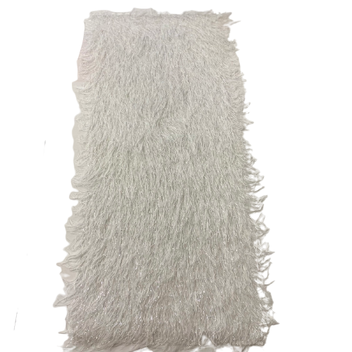 Metallic Faux Fur Tinsel Ostrich Feather Polyester Fabric - Metallic Faux Ostrich Feather, 54" Width (1 Yard)