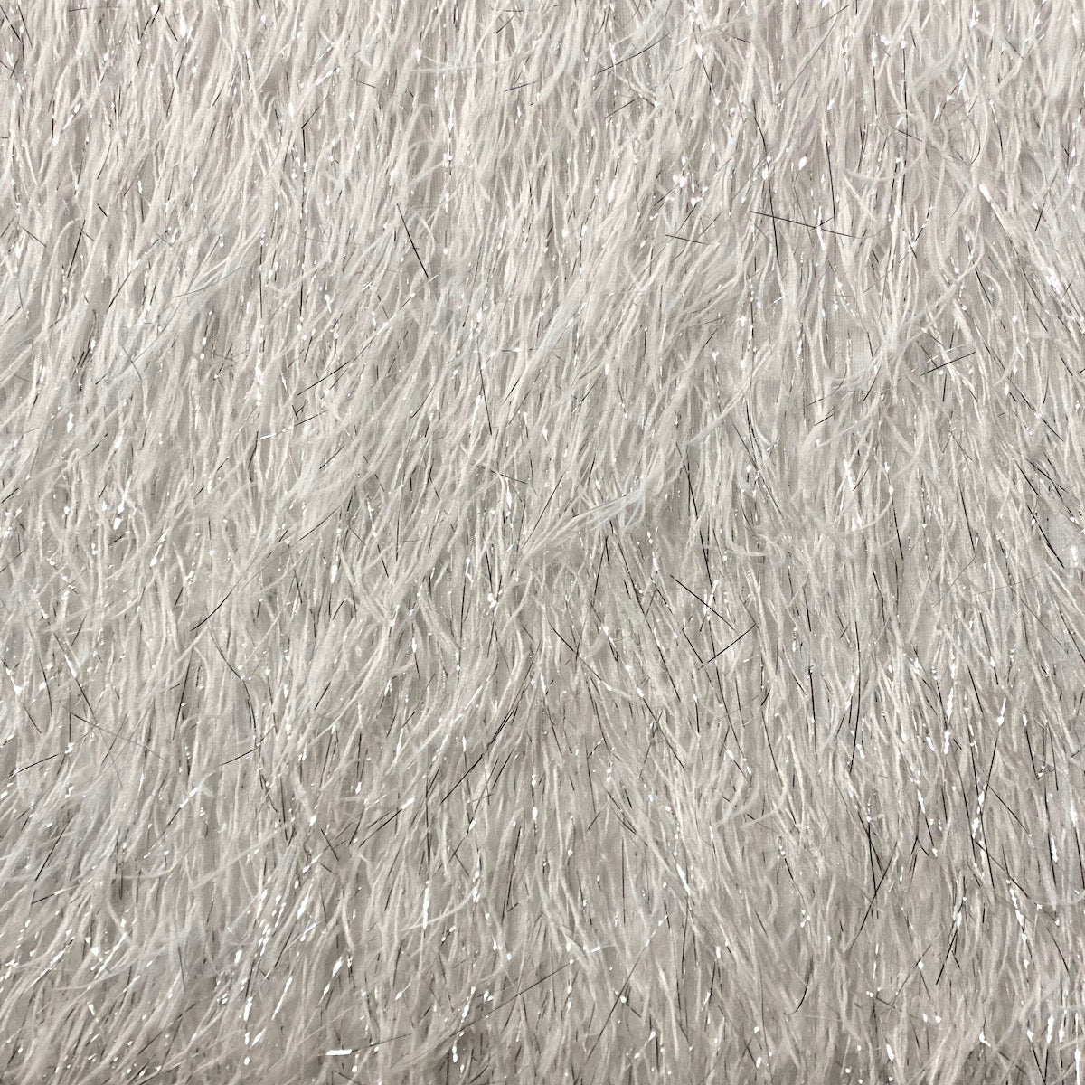 Metallic Faux Fur Tinsel Ostrich Feather Polyester Fabric - Metallic Faux Ostrich Feather, 54" Width (1 Yard)