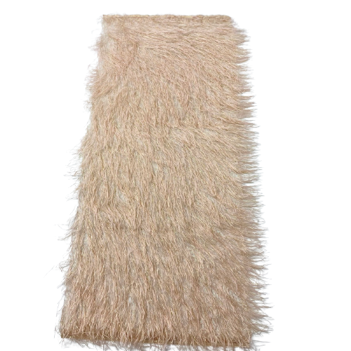Metallic Faux Fur Tinsel Ostrich Feather Polyester Fabric - Metallic Faux Ostrich Feather, 54" Width (1 Yard)