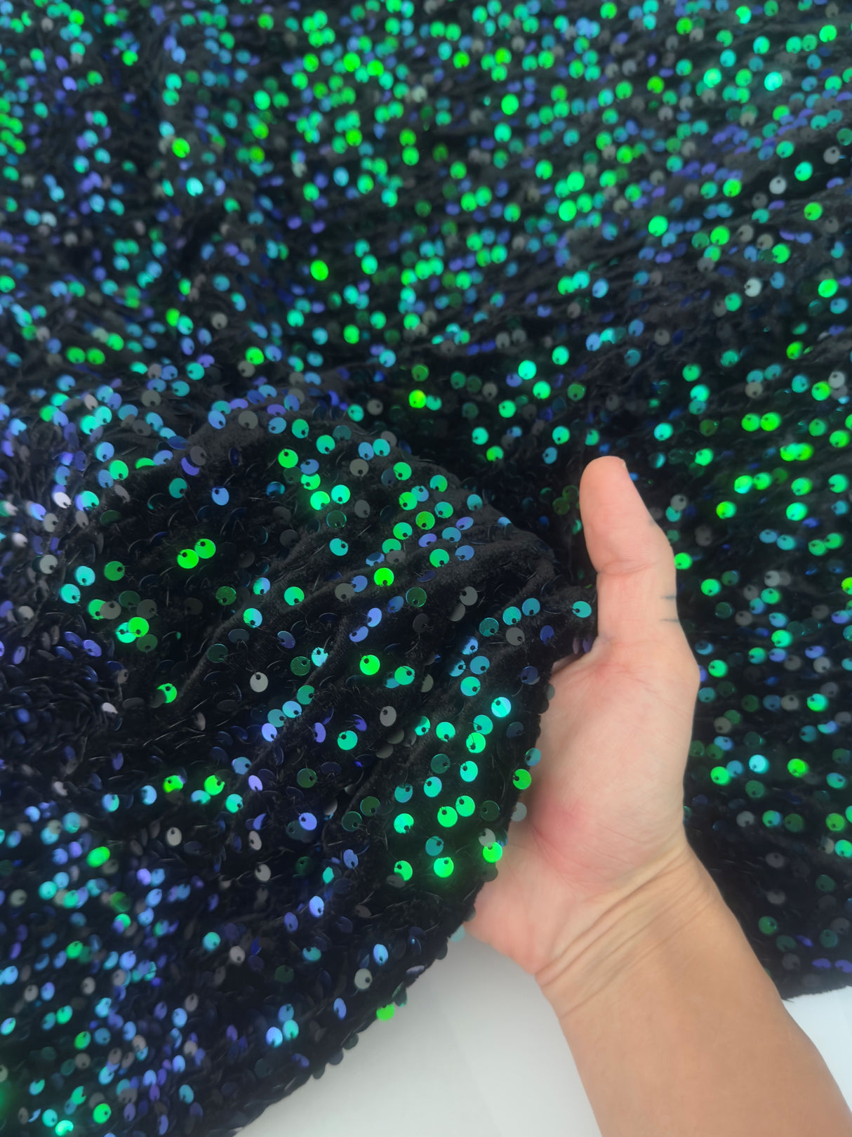 Sequin Velvet Emerald Green