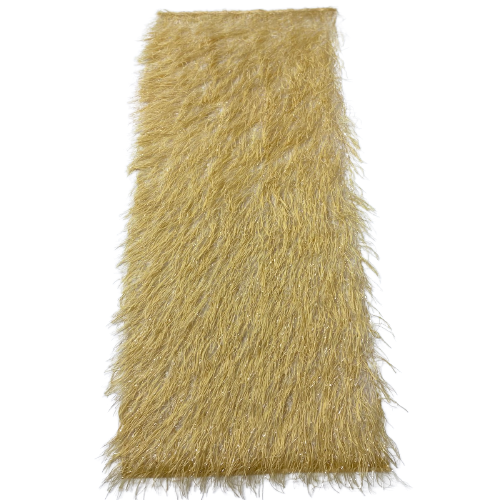 Metallic Faux Fur Tinsel Ostrich Feather Polyester Fabric - Metallic Faux Ostrich Feather, 54" Width (1 Yard)