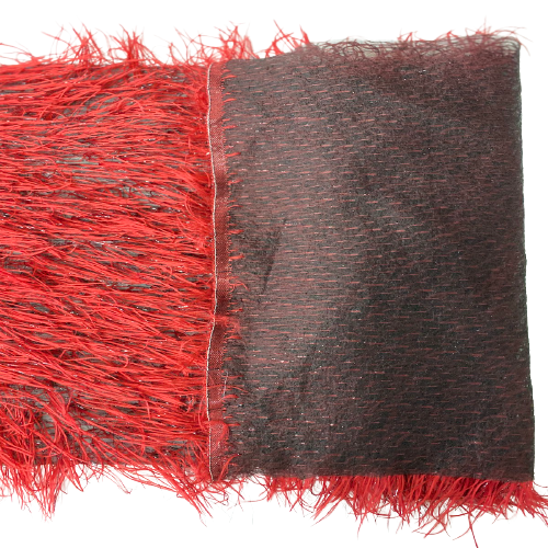 Metallic Faux Fur Tinsel Ostrich Feather Polyester Fabric - Metallic Faux Ostrich Feather, 54" Width (1 Yard)