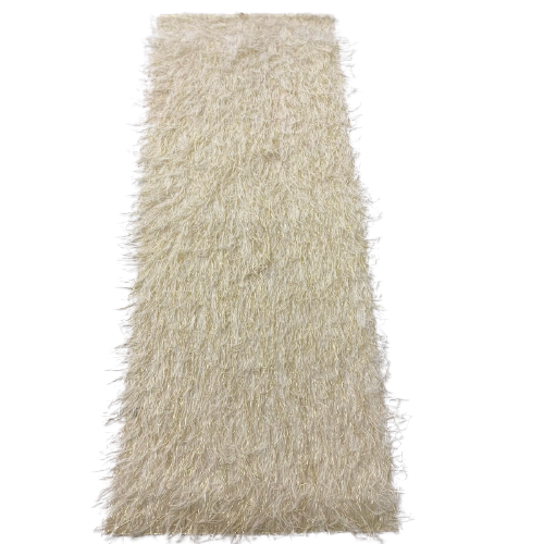 Metallic Faux Fur Tinsel Ostrich Feather Polyester Fabric - Metallic Faux Ostrich Feather, 54" Width (1 Yard)