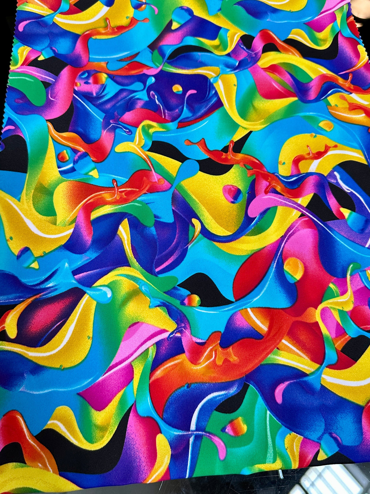 Printed Nylon Spandex Multicolor Abstract