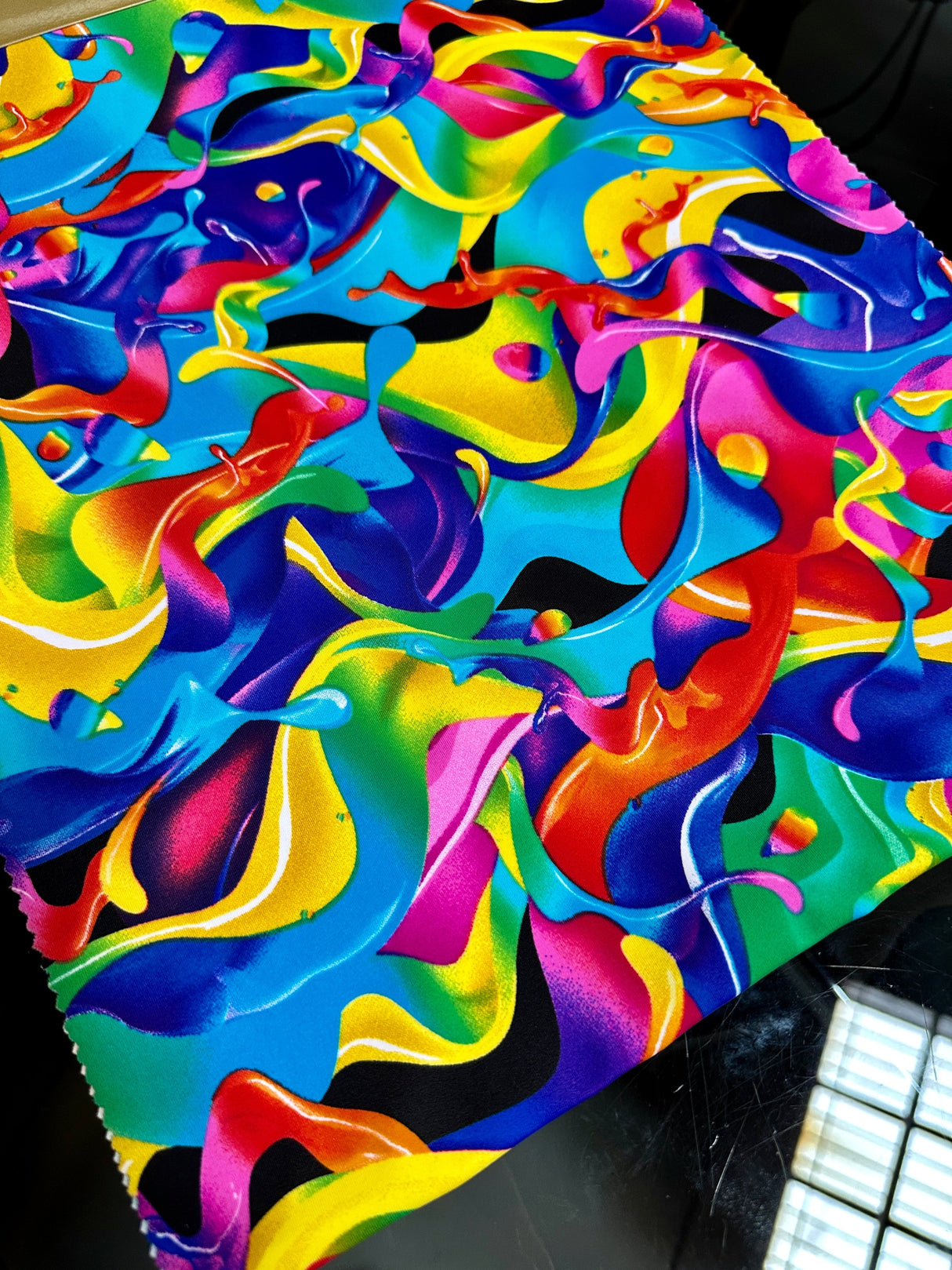 Printed Nylon Spandex Multicolor Abstract
