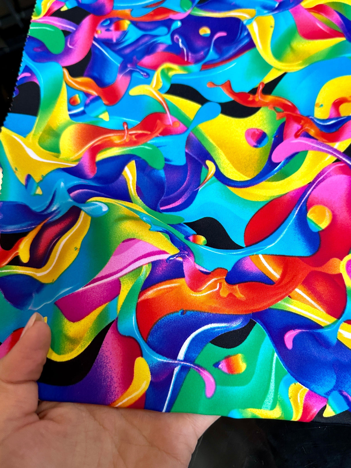 Printed Nylon Spandex Multicolor Abstract