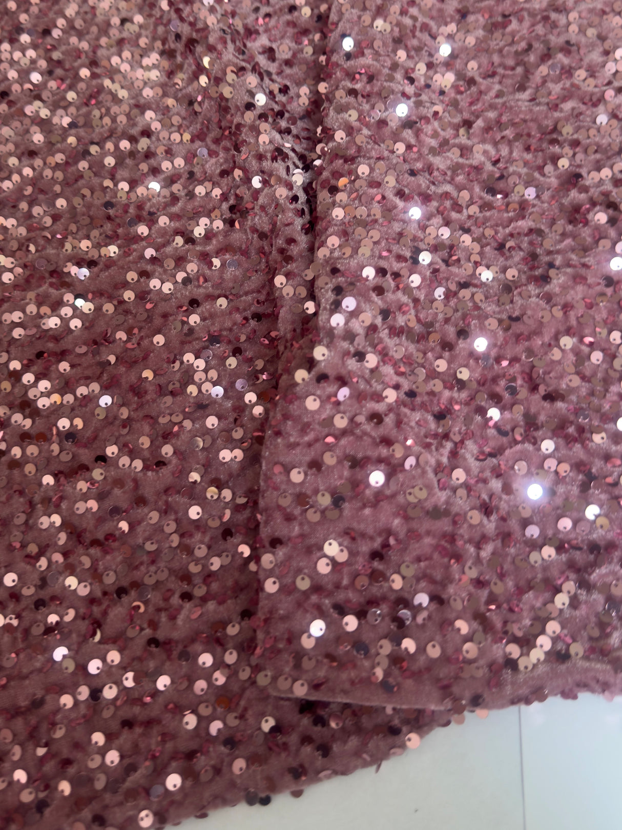Sequin Velvet Mauve