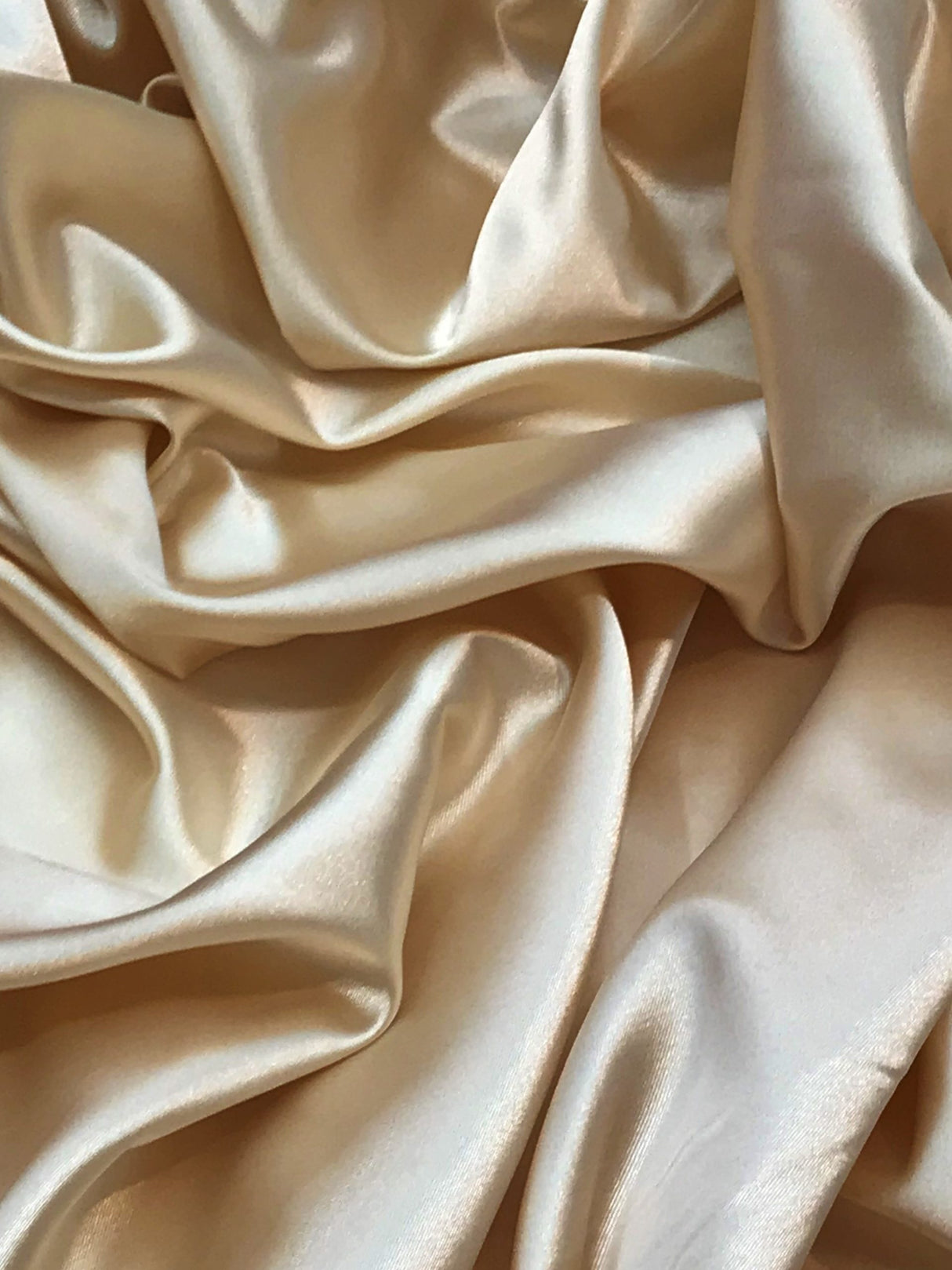 Champagne Stretch Charmeuse Fabric - Champagne, 59" Width (1 Yard)