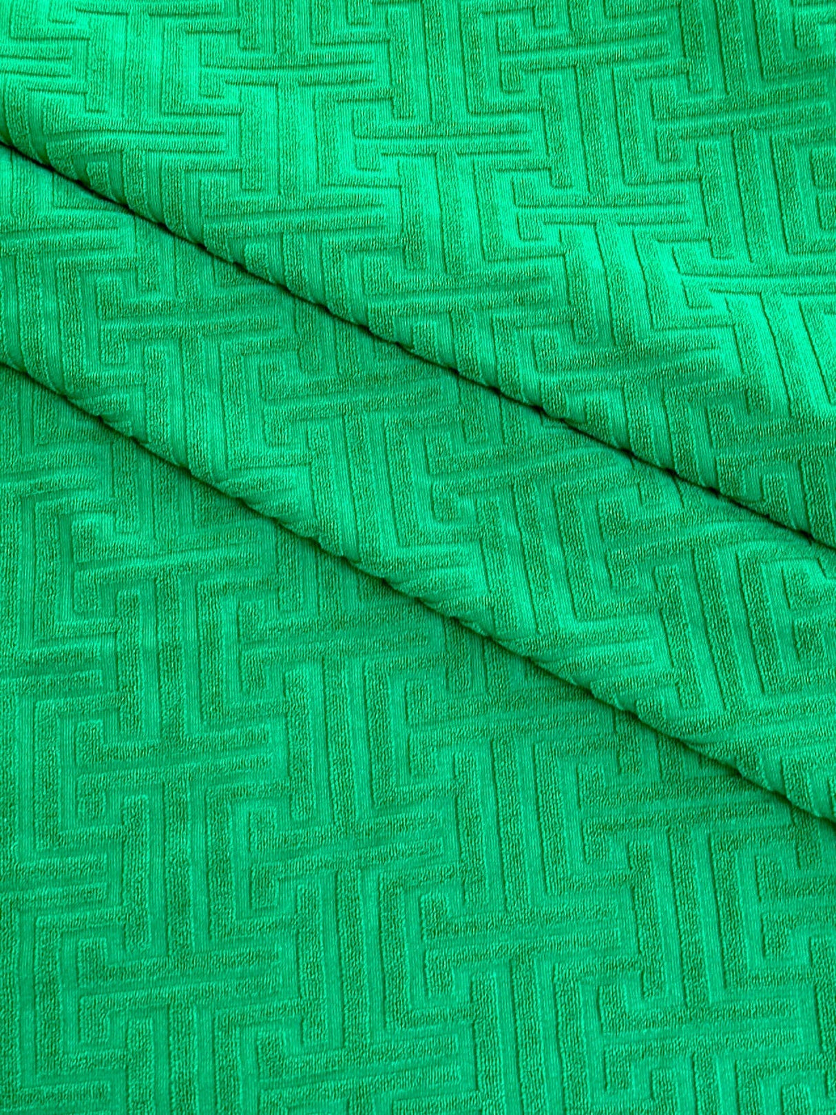 Shiny Textured Jersey Knit Kelly Green