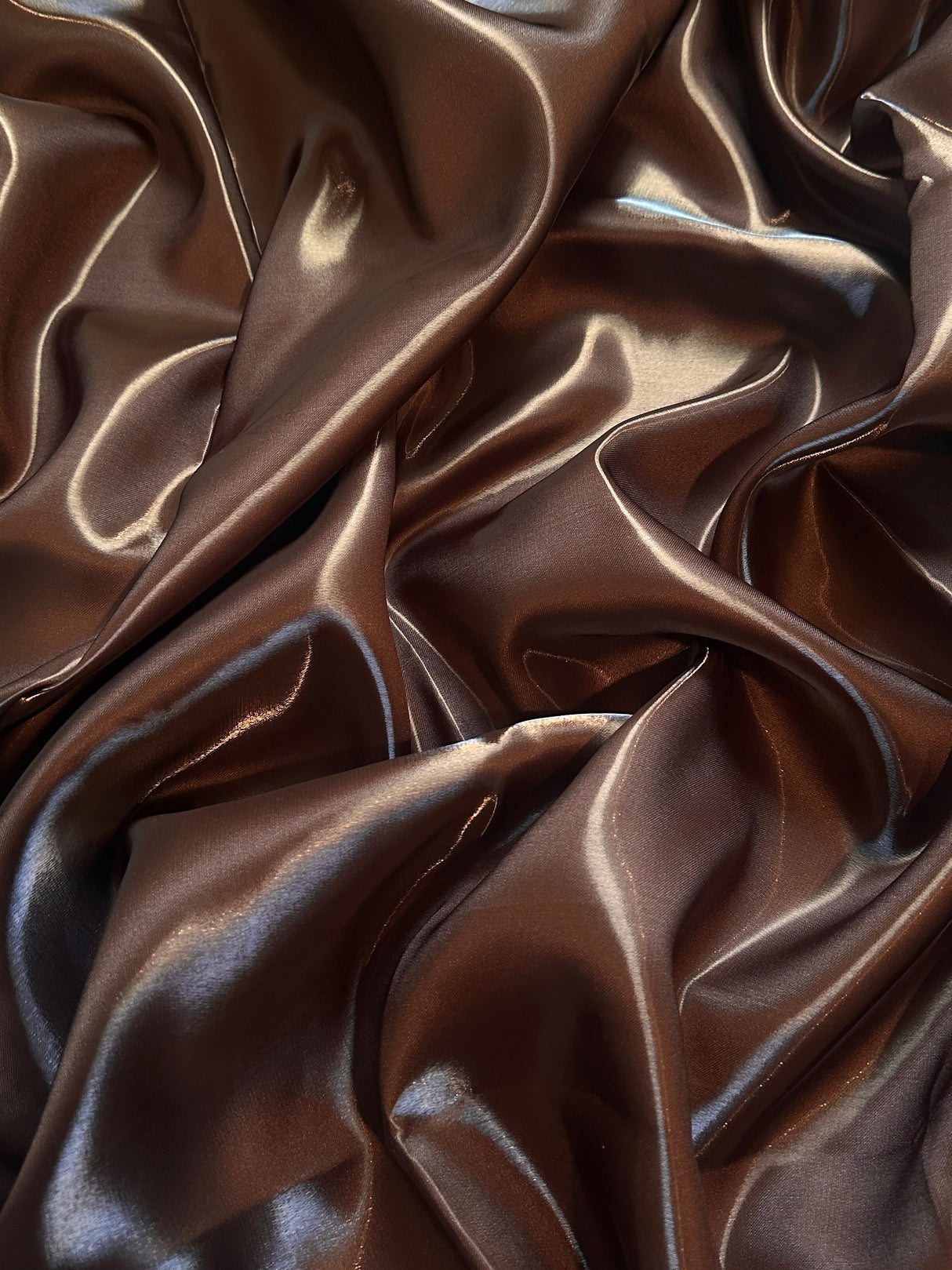 Liquid Bridal Satin Chocolate Brown