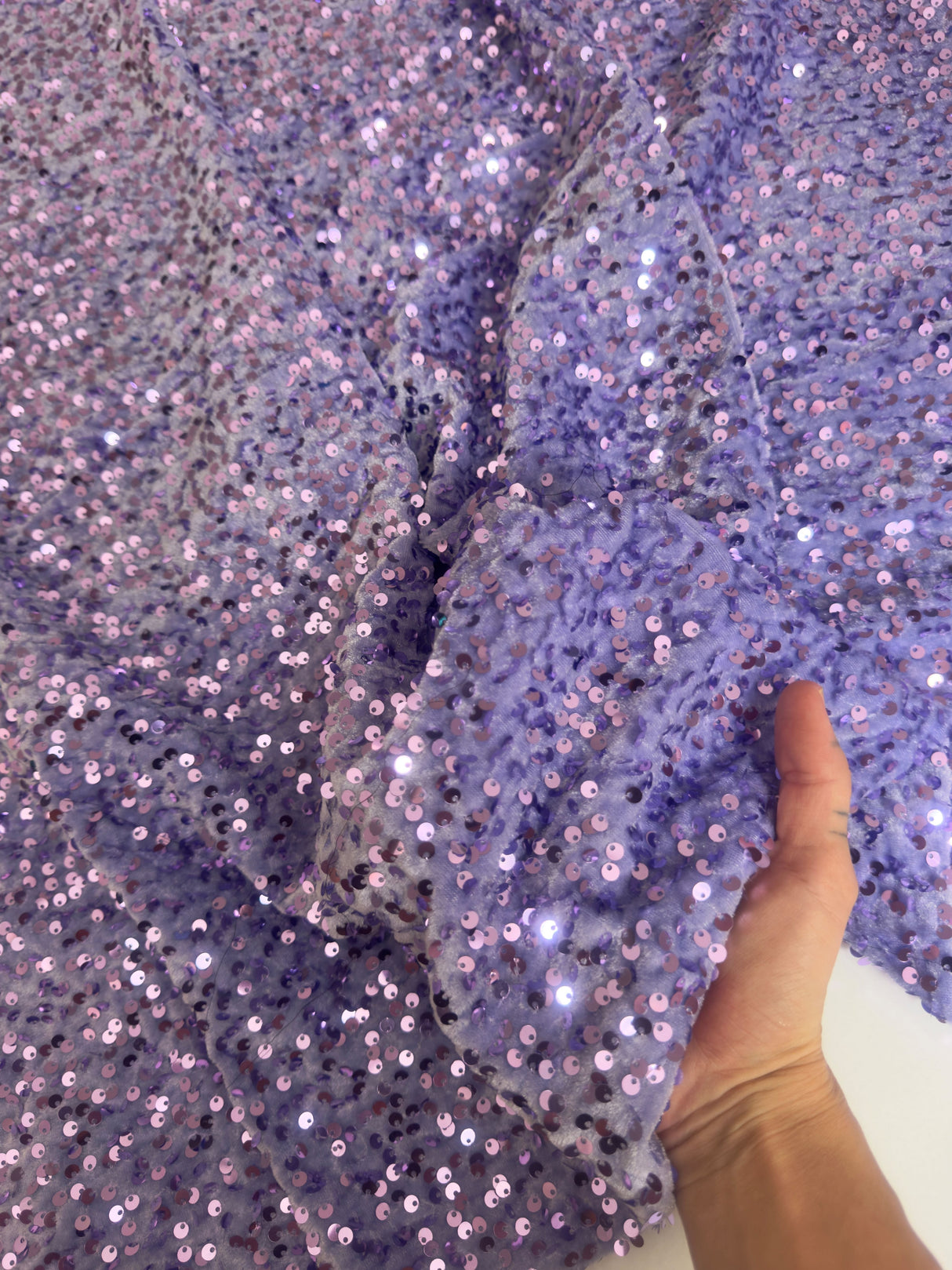 Stretch Sequin Velvet Light Lavender