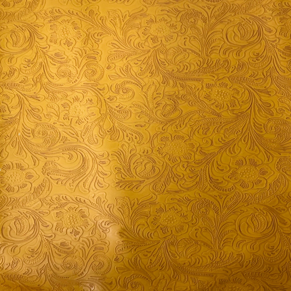 1 Yard Western Floral PU Faux Leather Vinyl Fabric 100% Polyurethane