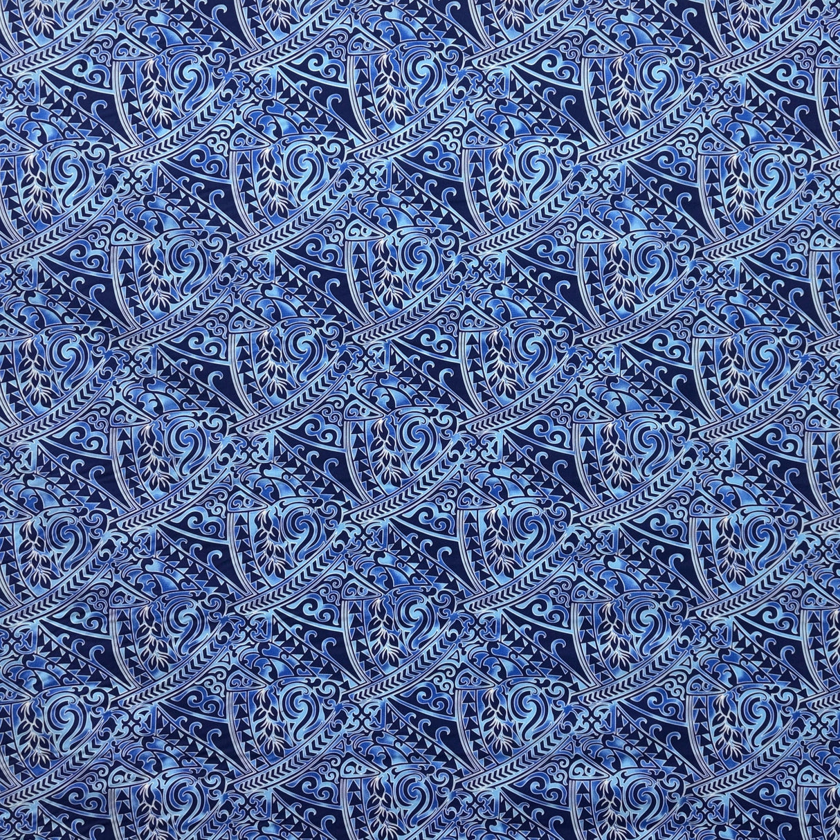 Poly-Cotton Fabric Traditional Polynesian Tattoo Triangle Formation Design