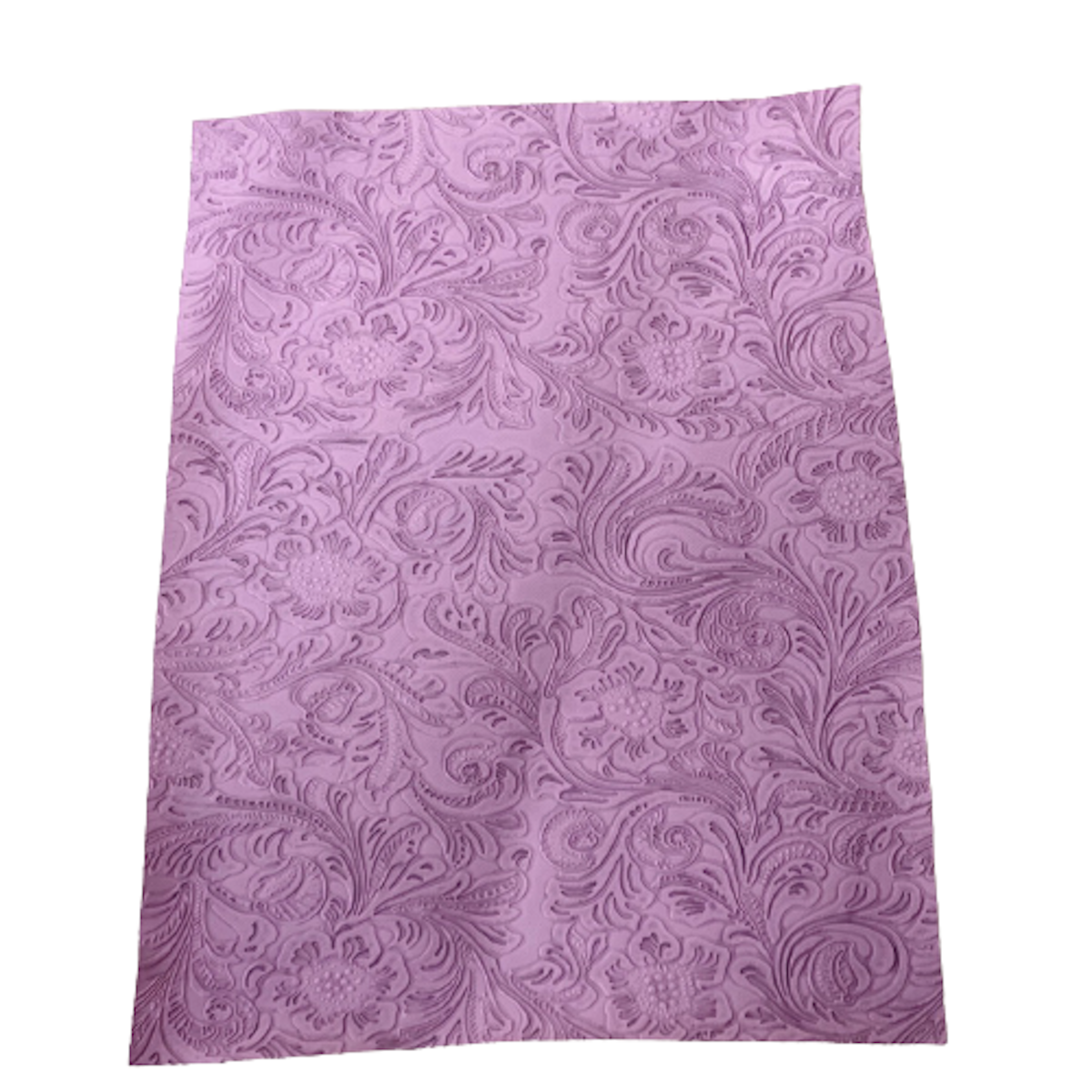 Western Floral PU Faux Leather Vinyl Fabric - Western Floral Pattern, 56" Width (1 Yard)