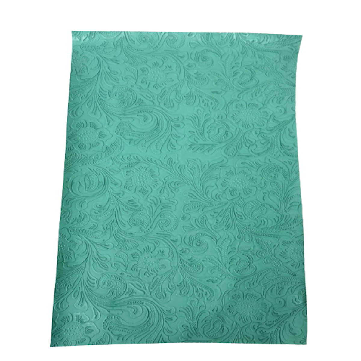 Western Floral PU Faux Leather Vinyl Fabric - Western Floral Pattern, 56" Width (1 Yard)