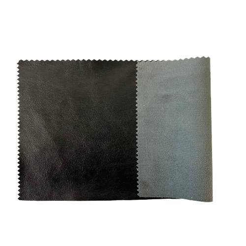 Lambskin Stretch Faux Leather Fabric - Black, Matte, 55" Width (1 Yard)