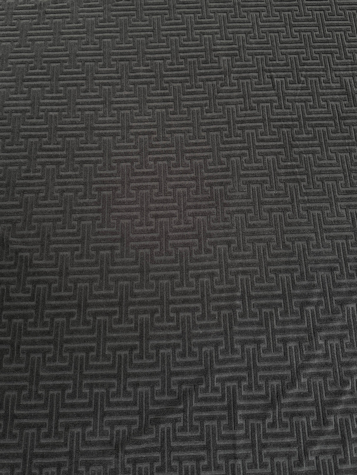 Stretch Jersey Knit Black Textured Geometric