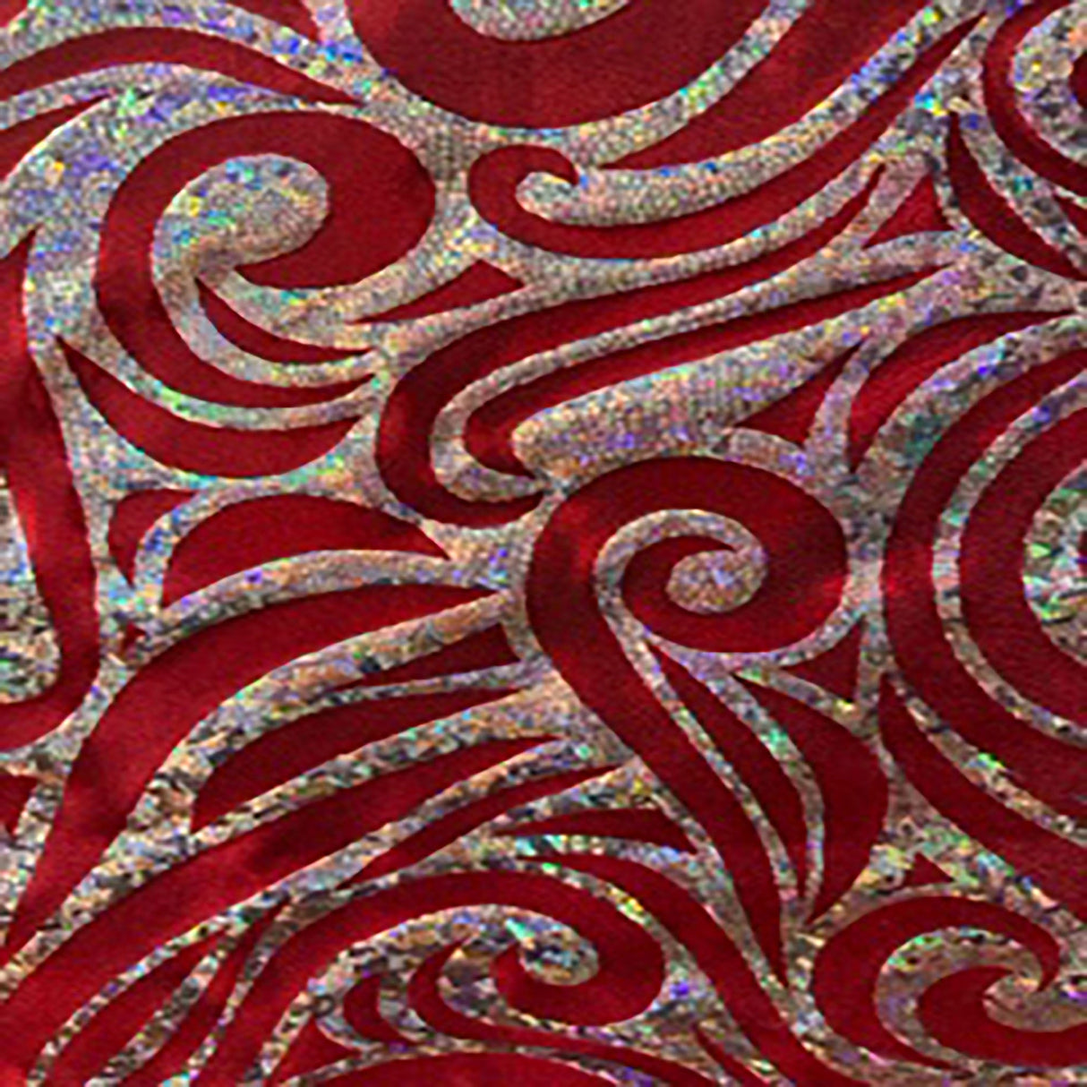 Nylon Spandex Paisley Foggy Foil Fabric