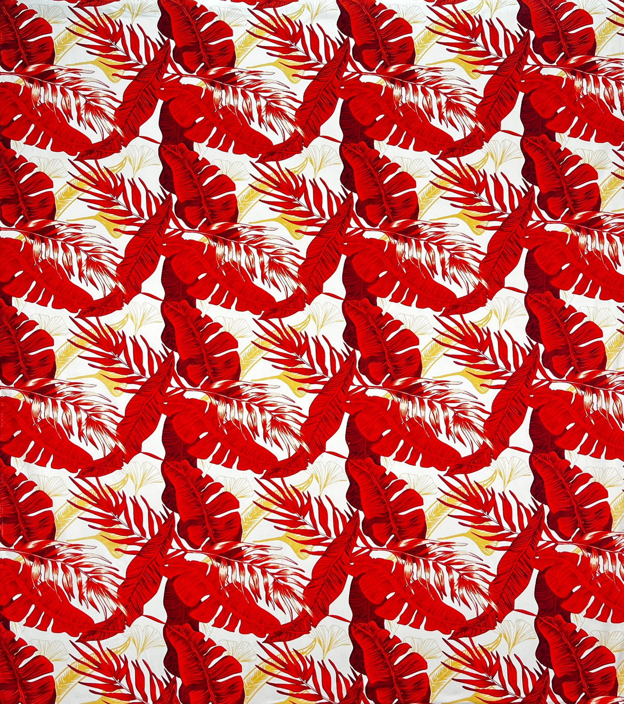 Cotton Fabric Tropical Leaves All Over Design