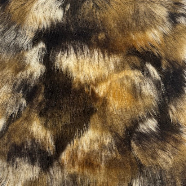 Faux Fur Fabric Multicolor Patchwork 60" Wide