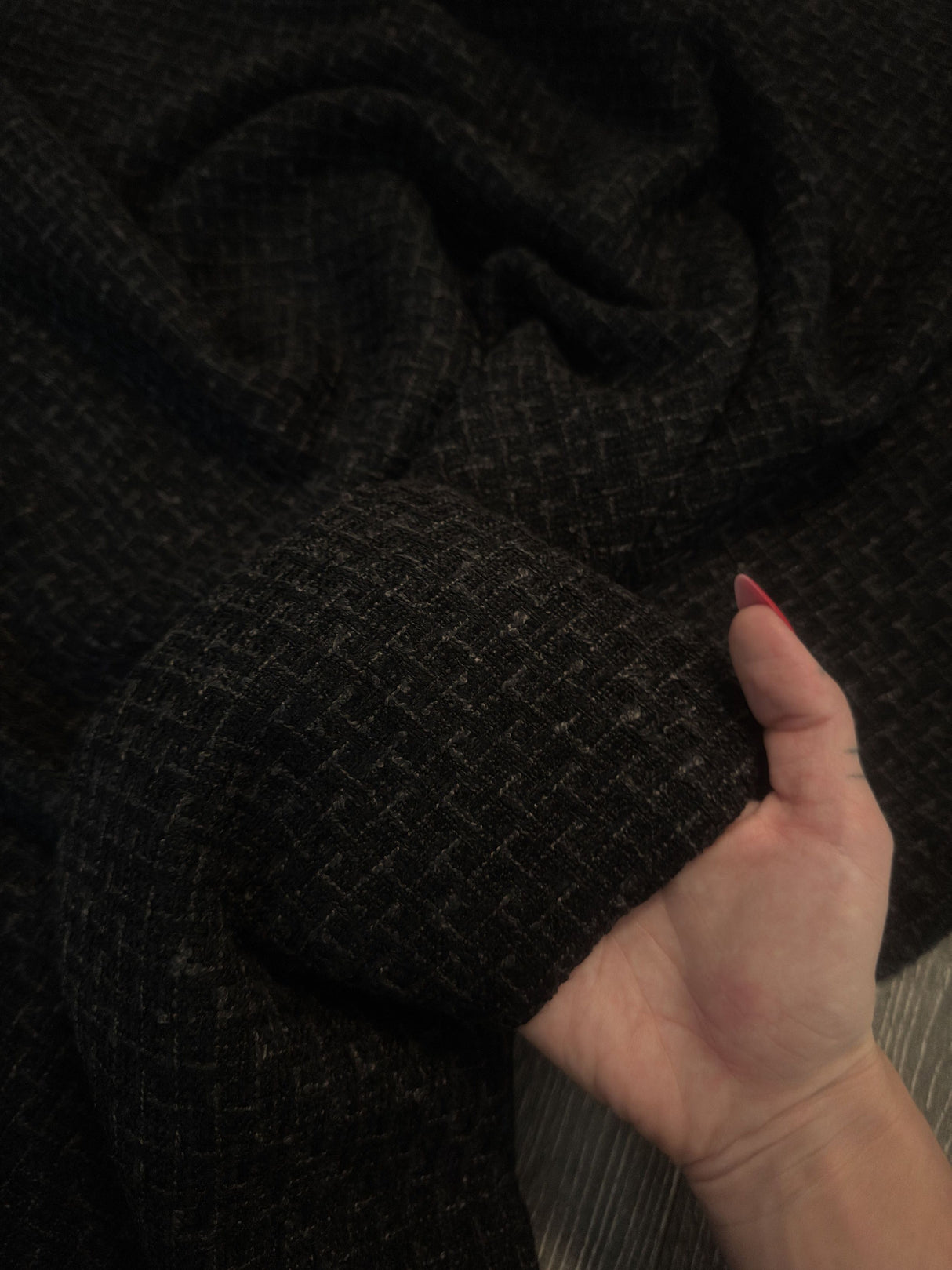 Black Chenille Tweed