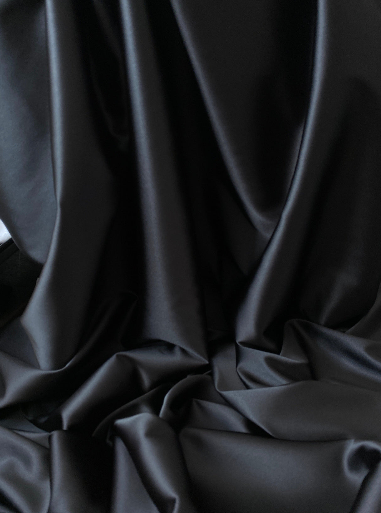 Black Stretch Crepe Back Satin
