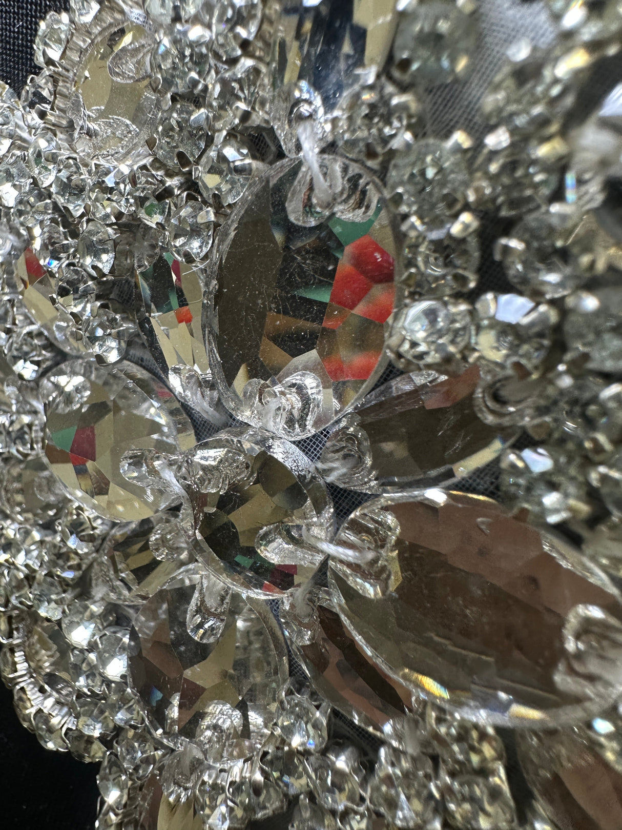 Silver Iron On Rhinestone Applique
