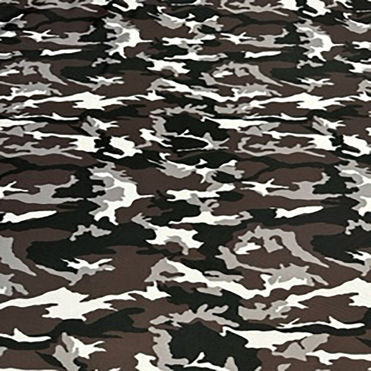 Polyester Spandex Thunder Army Print Fabric, 4-Way Stretch, 60" Wide, Black White