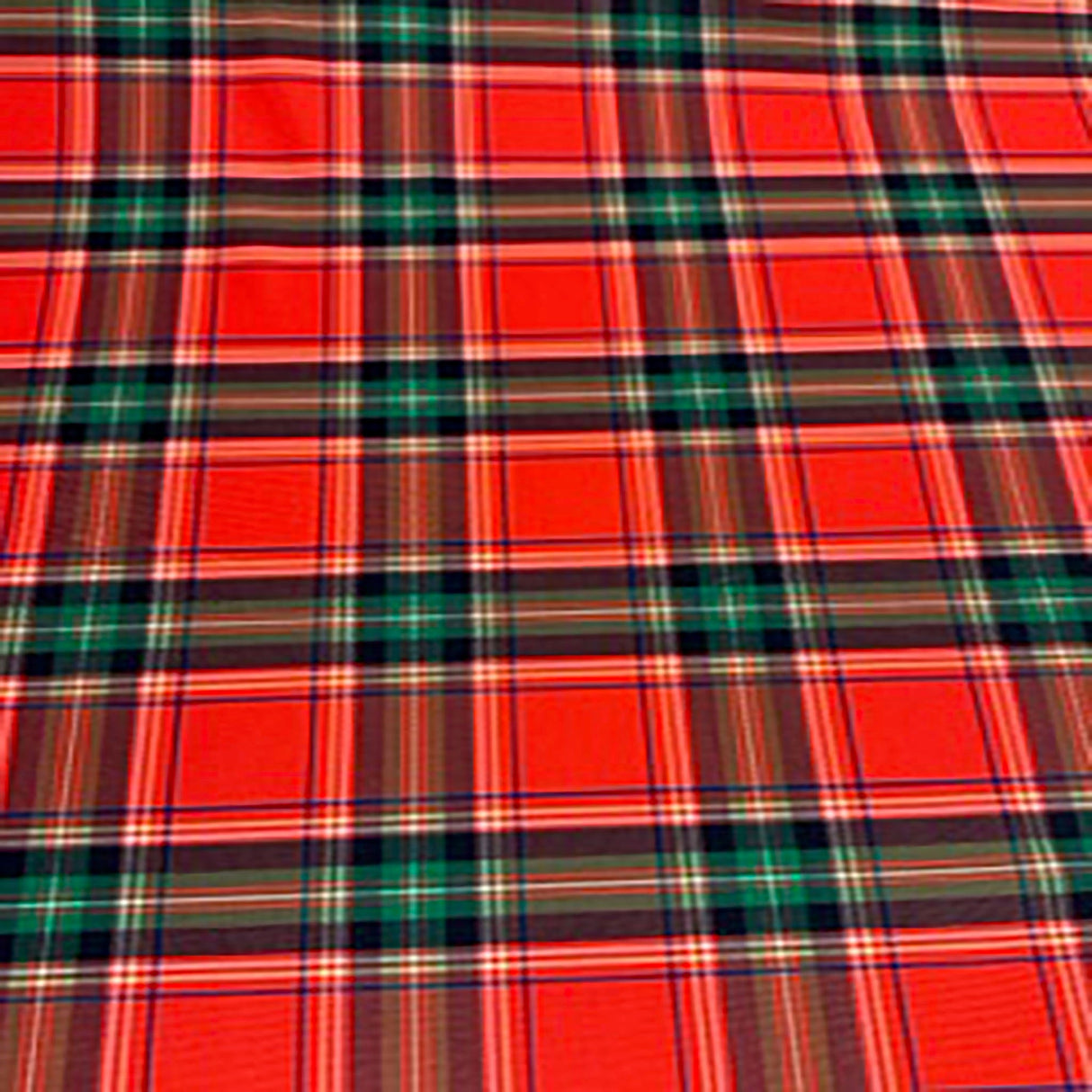 Polyester Spandex Scottish Plaid Fabric Red Green 4-Way Stretch 60"