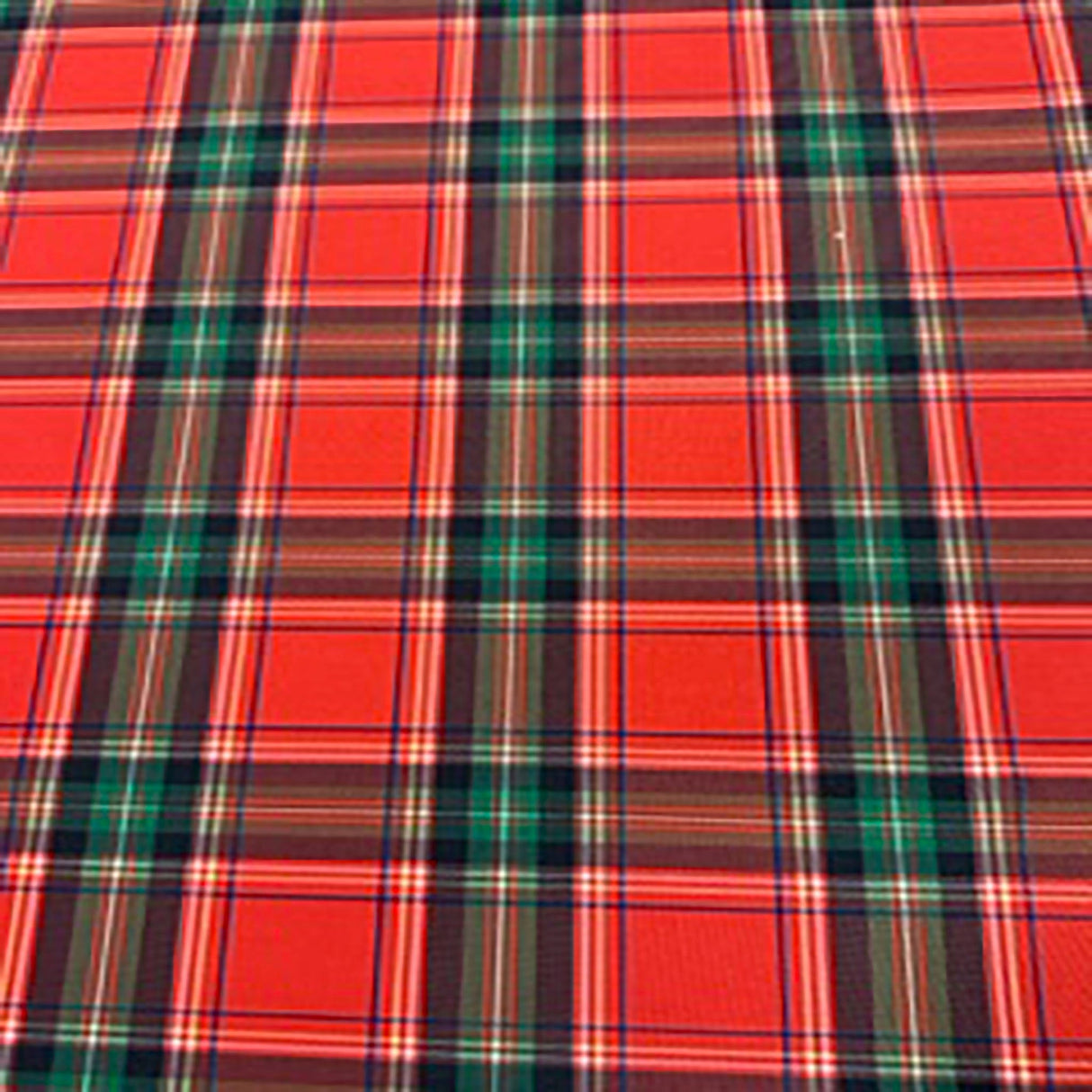 Polyester Spandex Scottish Plaid Fabric Red Green 4-Way Stretch 60"