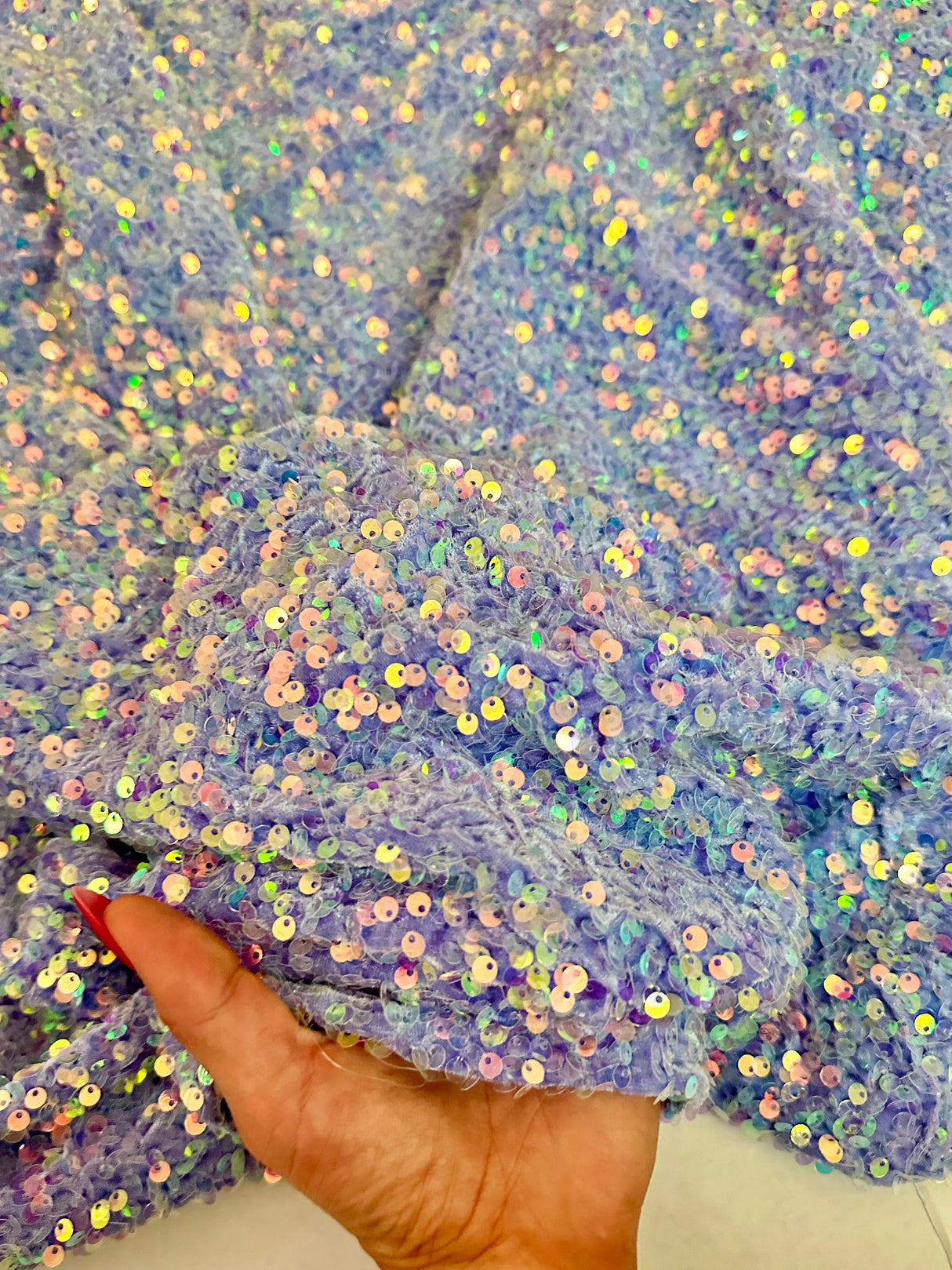 Stretch Sequin Velvet Lavender