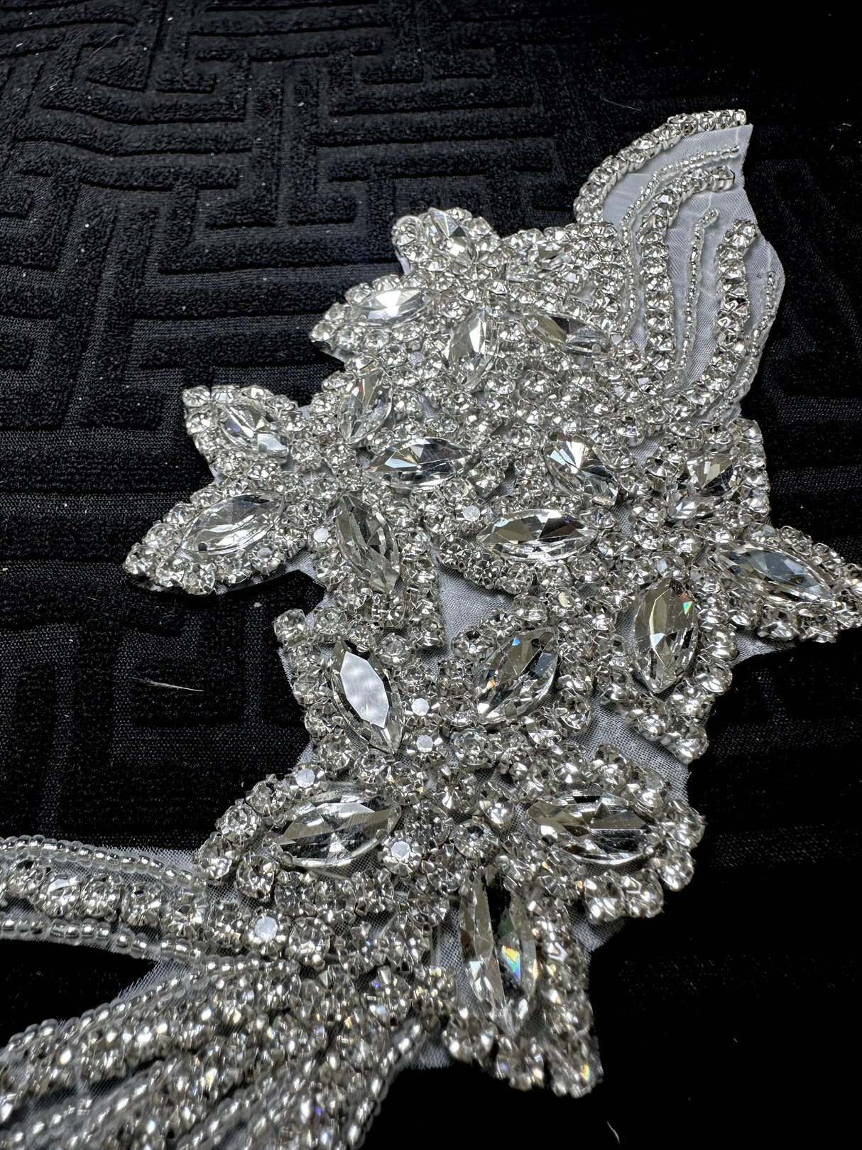 Rhinestone Applique on Mesh