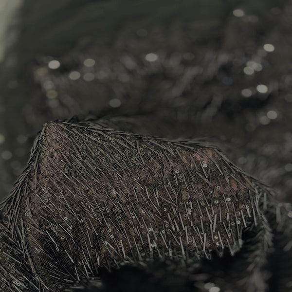 Stretch Sequins Fabric French Fringe