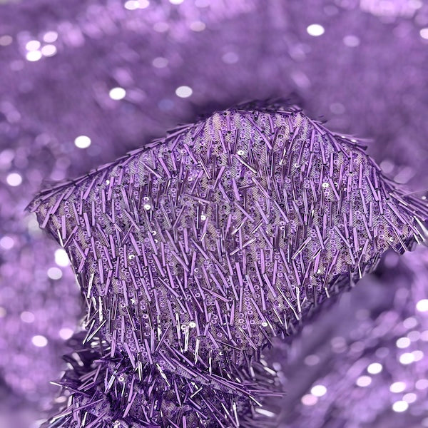 Stretch Sequins Fabric French Fringe